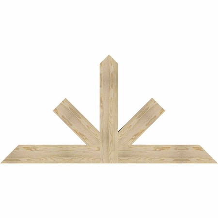 Ekena Millwork Saratoga Rough Sawn Timber Gable Bracket, Douglas Fir, 72"W x 36"H x 4"D x 6"F, 12/12 Pitch GBW072X36X0406SAR00RDF